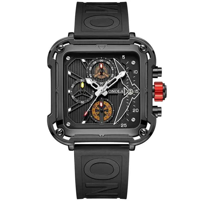 ONOLA Men's Luxury Sport Quartz Watch - Multifunctional, Waterproof, Luminous, Rubber Strap Barry Polo