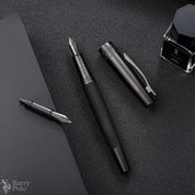 Elegant Black Metal Fountain Pen with Titanium Nib Barry Polo