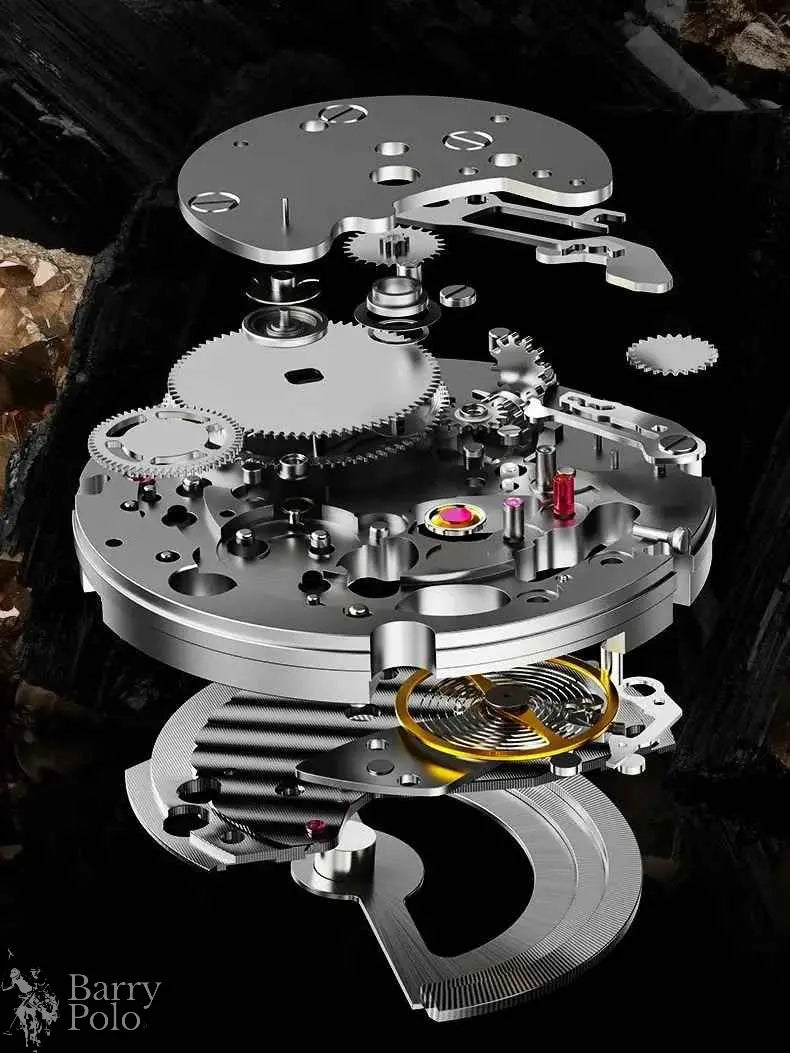 BONEST GATTI BG9904-A1 Men's Automatic Skeleton Watch - Sapphire Crystal, 5ATM Waterproof, Rubber Strap Barry Polo