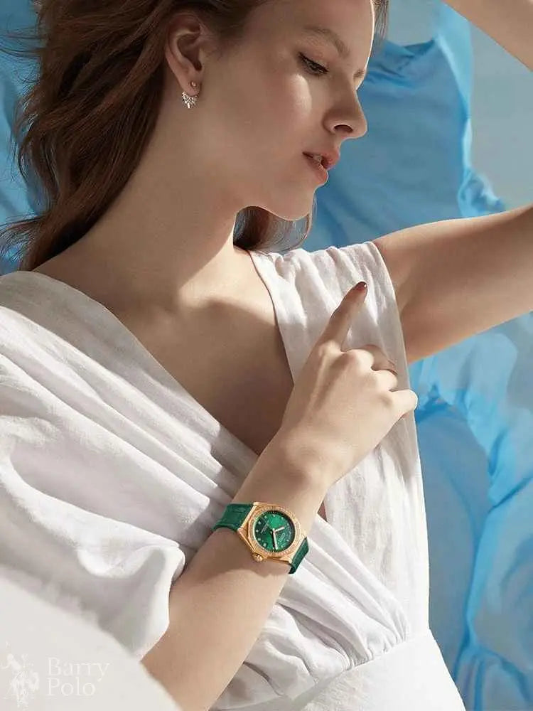 BONEST GATTI Women's Automatic Luxury Watch - Sapphire Crystal, 5ATM Waterproof, Luminous, Leather Strap Barry Polo