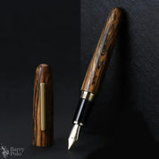 Elegant Natural Wood Fountain Pen with Gold Clip Barry Polo