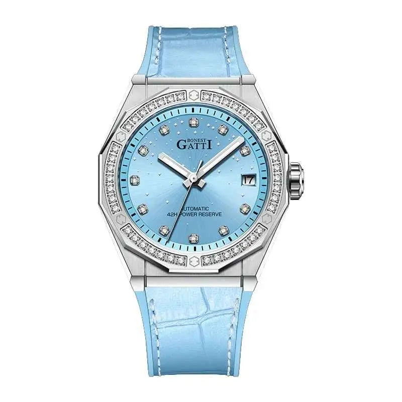 BONEST GATTI Women's Automatic Luxury Watch - Sapphire Crystal, 5ATM Waterproof, Luminous, Leather Strap Barry Polo