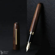 Elegant Natural Wood Fountain Pen with Gold Clip Barry Polo