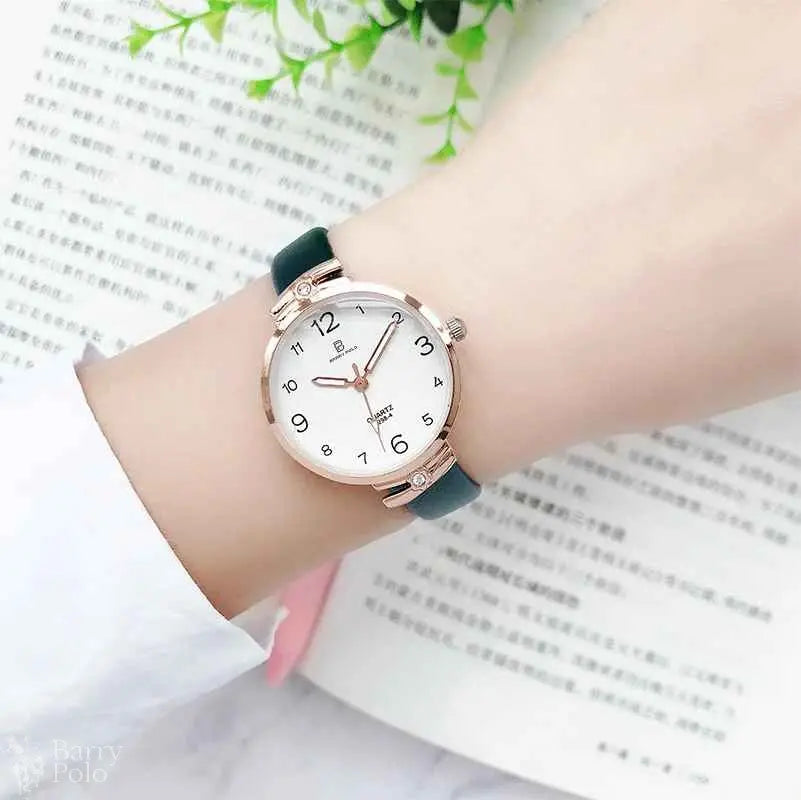 BARRY POLO  Women's Luxury Quartz Watch - Oval Case, Waterproof, Shock Resistant, Leather Strap Barry Polo