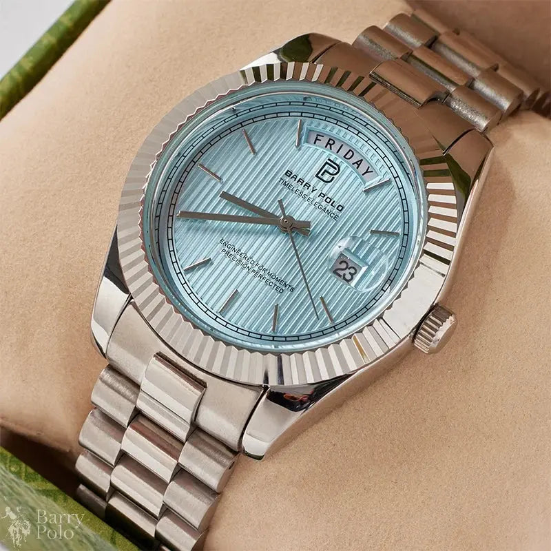 Date, Shock Resistant, Stainless Steel Barry Polo