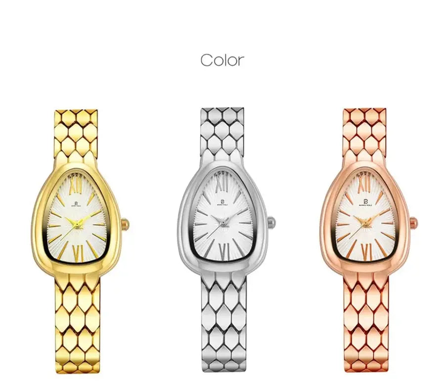 BARRY POLO Women's Luxury Quartz Watch - Oval Case, Waterproof, Shock Resistant, Stainless Steel Barry Polo
