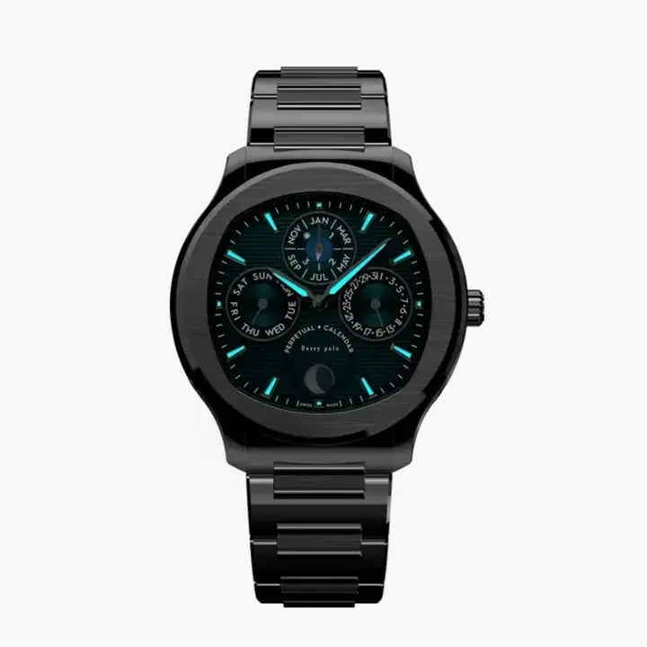 Men's Luxury Stainless Steel Chronograph Wristwatch Square Waterproof Quartz Multi-function Sporty