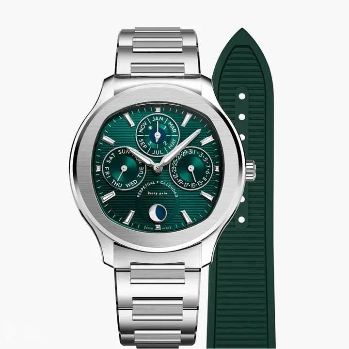 Men's Luxury Stainless Steel Chronograph Wristwatch Square Waterproof Quartz Multi-function Sporty