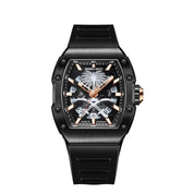BONEST GATTI BG9904-A1 Men's Automatic Skeleton Watch - Sapphire Crystal, 5ATM Waterproof, Rubber Strap Barry Polo