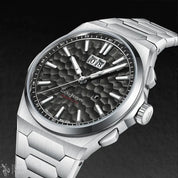 Lucky Harvey New Hammer Texture Men's Automatic Luxury Watch - Sapphire Crystal, Luminous, Auto Date, Stainless Steel Barry Polo