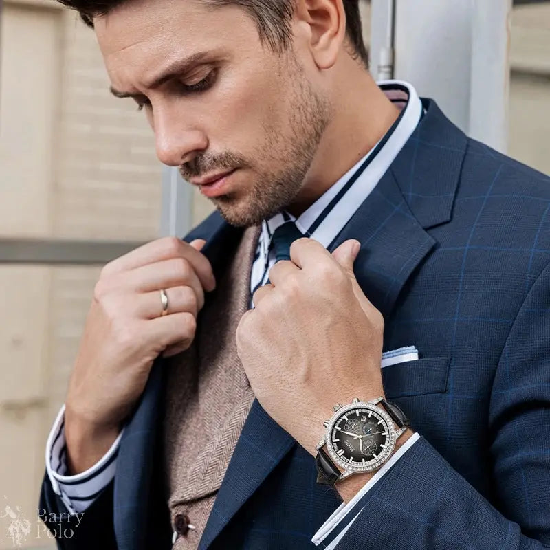 Mark Fairwhale FW-5970 Men's Quartz Luxury Sport Watch - Waterproof, Leather Strap Barry Polo