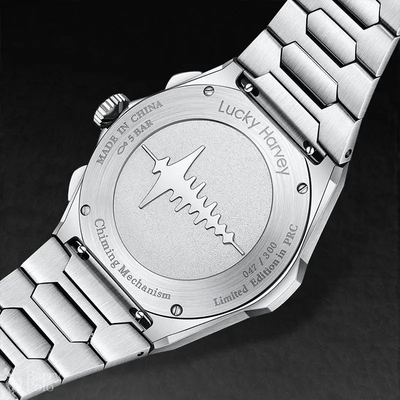 Lucky Harvey New Hammer Texture Men's Automatic Luxury Watch - Sapphire Crystal, Luminous, Auto Date, Stainless Steel Barry Polo