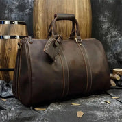 2024 New Fashion Brand Designer Business Trip Travel Bag For Man Outdoor Genuine Leather Duffle Bag Male Coffee Handbag Totes