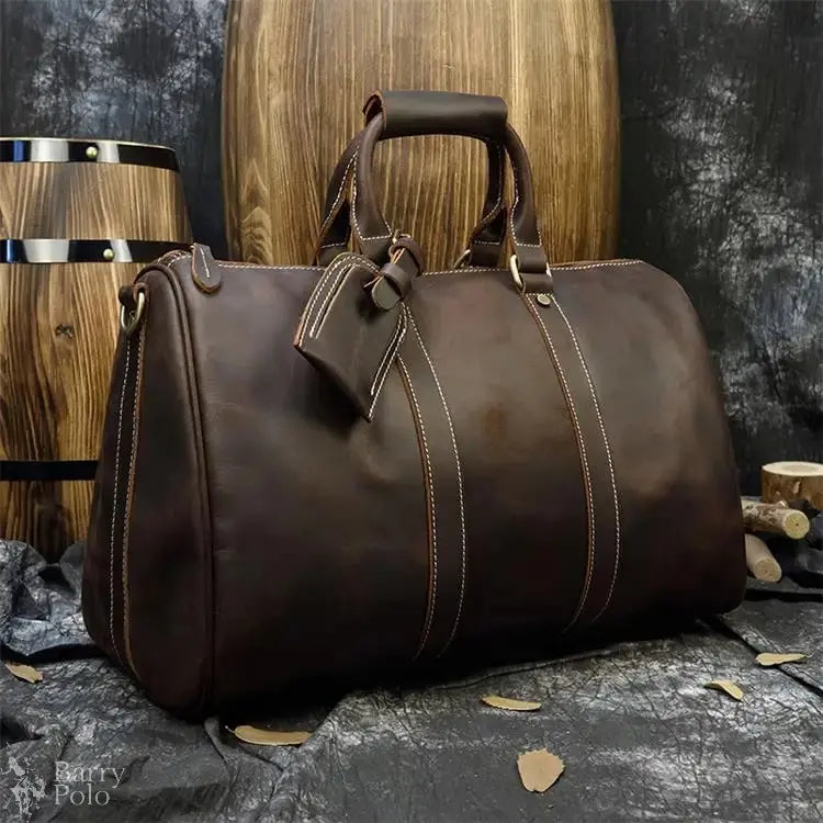 2024 New Fashion Brand Designer Business Trip Travel Bag For Man Outdoor Genuine Leather Duffle Bag Male Coffee Handbag Totes