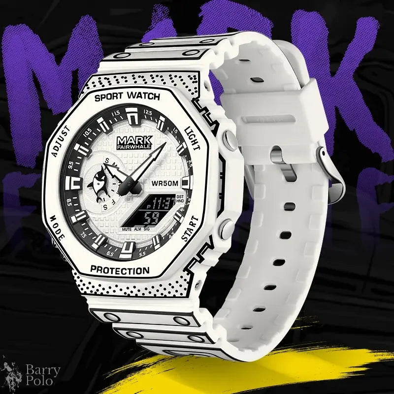 Mark Fairwhale FW-4470 Men's Sports Chronograph Digital Watch Barry Polo