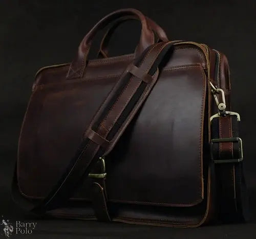 Luxury Genuine Leather Men Briefcase Business Bag Leather portfolio Laptop Bag Shoulder Messenger Bag male Document Office bag