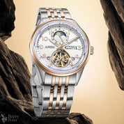 BONEST GATTI BG5808 Men's Automatic Luxury Sport Watch - Luminous Skeleton Dial, 5ATM Waterproof, Stainless Steel Barry Polo