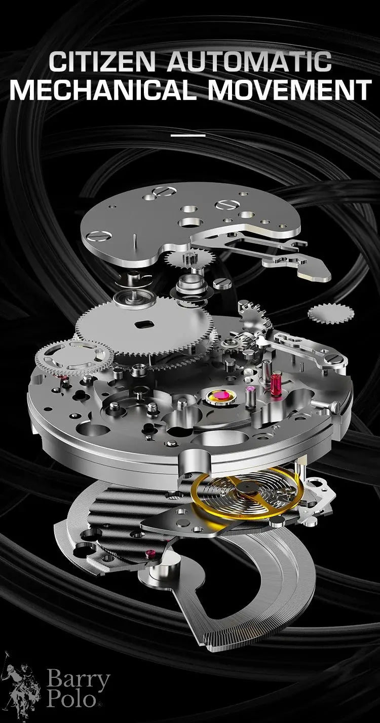 BONEST GATTI BG9904-A1 Men's Automatic Skeleton Watch - Sapphire Crystal, 5ATM Waterproof, Rubber Strap Barry Polo