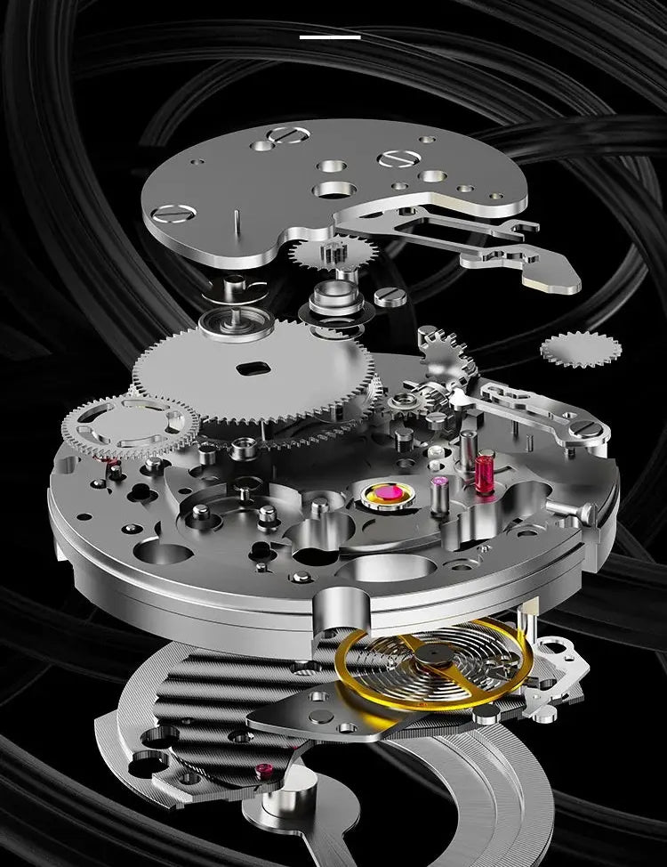 BONEST GATTI BG9904-A1 Men's Automatic Skeleton Watch - Sapphire Crystal, 5ATM Waterproof, Rubber Strap Barry Polo