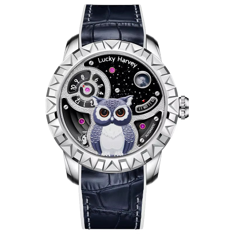 Lucky Harvey Owl Men's Automatic Luxury Watch - Sapphire Crystal, Luminous, 5ATM Waterproof, Unique Design Barry Polo