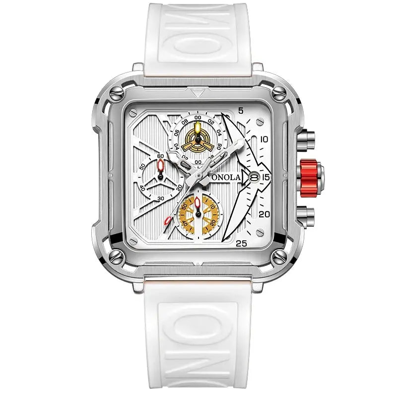 ONOLA Men's Luxury Sport Quartz Watch - Multifunctional, Waterproof, Luminous, Rubber Strap Barry Polo