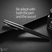 LT Hongdian 6013 Black Metal Fountain Pen Titanium Black Men's Business EF/F/ Curved Nib Rotating Pen Cap Office Gift Ink Pen