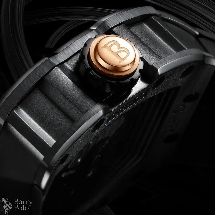 BONEST GATTI BG9904-A1 Men's Automatic Skeleton Watch - Sapphire Crystal, 5ATM Waterproof, Rubber Strap Barry Polo
