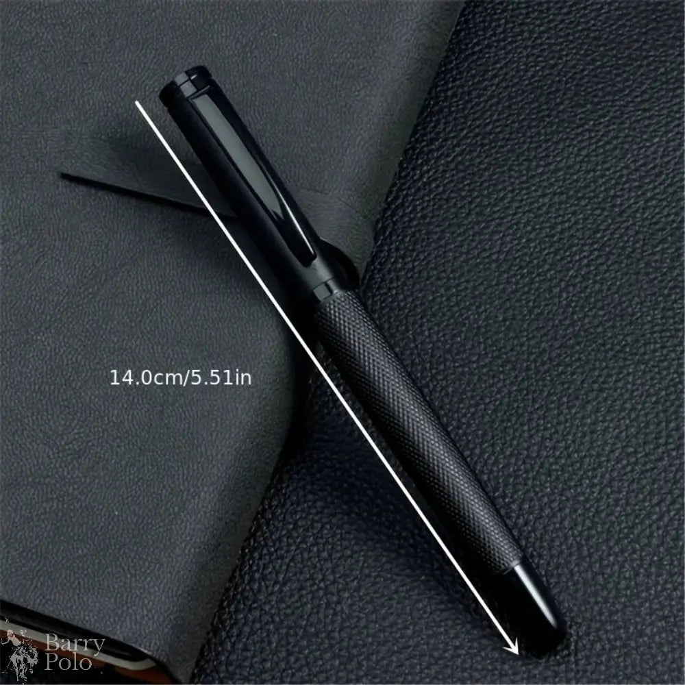  2 pcs Sleek Black Metal Gel Pen - Medium Point, Snap Cap, Ideal for Students & Business Gifts, Office Essentials-Black ink