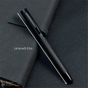 1 / 2 pcs Sleek Black Metal Gel Pen - Medium Point, Snap Cap, Ideal for Students & Business Gifts, Office Essentials-Black ink