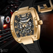 Mark Fairwhale Automatic Movement Men Watches Fashion Casual Sport Rubber Band Waterproof Mechanical Watch