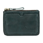 Little Coin Purse Genuine Leather Real Cowhide Men's Leather Short Wallet Mini Purse Men Women Key Wallet Card Zip With Key Ring