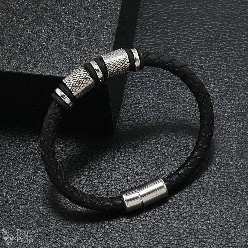 Barry Polo New Men’s Leather Romance Attract Magnetic Bracelet - Punk Gift Barry Polo