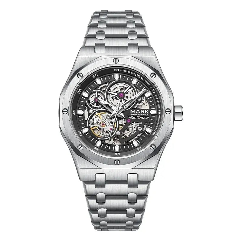 Mark Fairwhale Watches for Men Fashion Top Brand Luxury Mechanical Watch Waterproof Stainless Steel Mens Watch