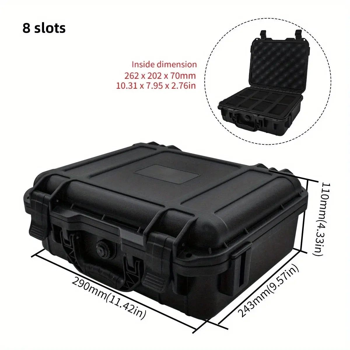 15 Slots Waterproof Watch Box,Collection Watch Antique Portable Moisture-proof Mildew-proof Protective Safety Case With Sponge