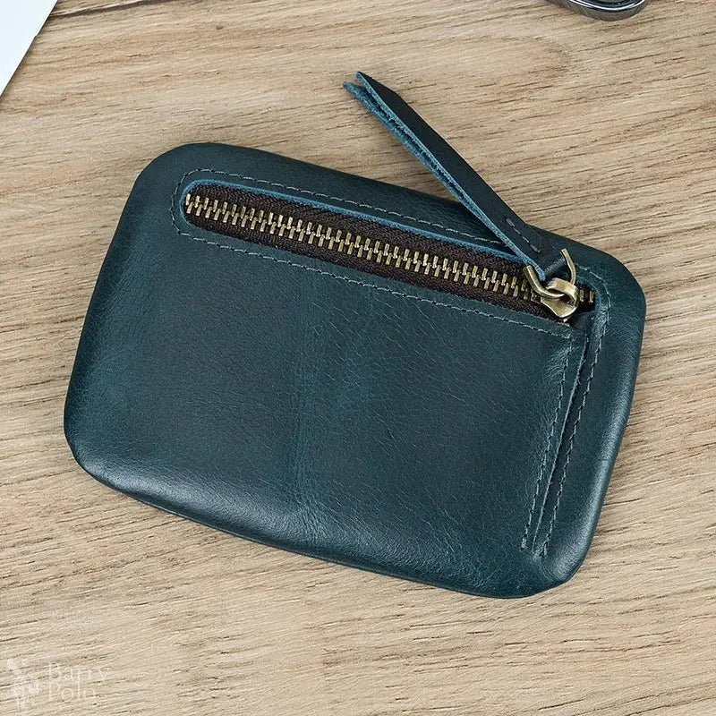 Little Coin Purse Genuine Leather Real Cowhide Men's Leather Short Wallet Mini Purse Men Women Key Wallet Card Zip With Key Ring