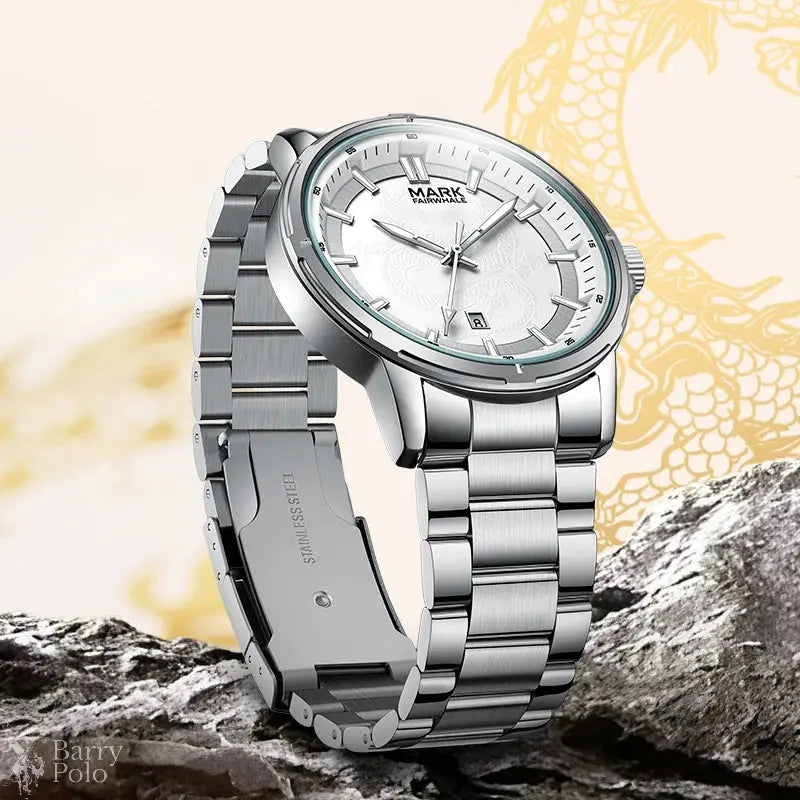 Mark Fairwhale 5038 Men's Luxury Quartz Sport Watch - Stainless Steel, Waterproof, Casual Elegance Barry Polo