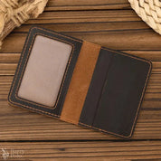 Vintage Leather Driver License Wallet Men Women Genuine Leather Slim Wallet Organizer Cover Male Female Minimalist Card Holder