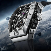 BONEST GATTI Men Automatic Watch Mechanical Wristwatch Luminous Tonneau Case Rubber Strap Stainless Steel Watches