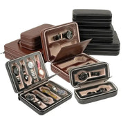 New Travel Dustproof Embedded Watch Box Zipper Portable PU Leather Storage Case Watch Display Box For Trips And Gift Storage Bag