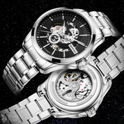 Mark Fairwhale 6140 Fashion Men's Watches Hollow Out Waterproof Stainless Steel Luminous Business Mechanical Watch For Men