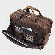 Barry Polo High-Quality Crazy Horse Leather Men’s Briefcase - 17" Laptop Bag Barry Polo