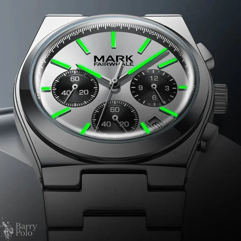 MARK FAIRWHALE 5170 Business Luxury Watches for Man Multifunction Chronograph Calendar Quartz Wristwatches Waterproof Men Watch