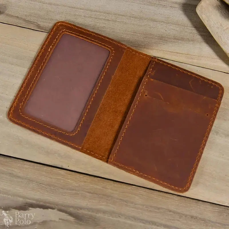Vintage Leather Driver License Wallet Men Women Genuine Leather Slim Wallet Organizer Cover Male Female Minimalist Card Holder