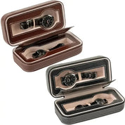 New Travel Dustproof Embedded Watch Box Zipper Portable PU Leather Storage Case Watch Display Box For Trips And Gift Storage Bag