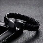 Barry Polo Retro Men’s Leather Open Bangle - Multi-Size Woven Hand Rope Gift Barry Polo