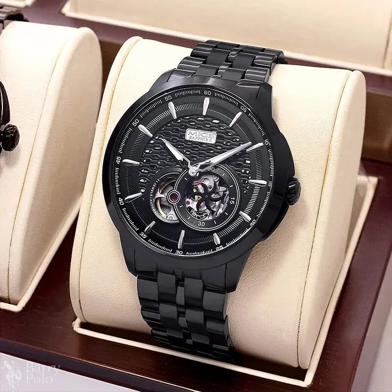 MIGE Original Miyota Skeleton Automatical Mechanical Watch for Men Waterproof Luminous Sapphire Stainless Steel men's Wristwatch