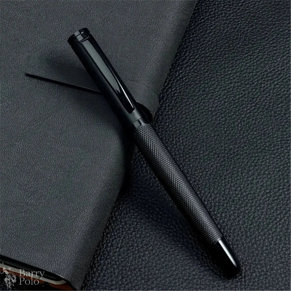  2 pcs Sleek Black Metal Gel Pen - Medium Point, Snap Cap, Ideal for Students & Business Gifts, Office Essentials-Black ink