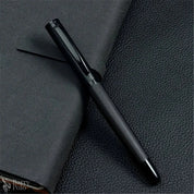 1 / 2 pcs Sleek Black Metal Gel Pen - Medium Point, Snap Cap, Ideal for Students & Business Gifts, Office Essentials-Black ink