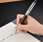 Retro Hongdian 6016 Natural Wood Fountain Pen Beautiful Oracle Cap EF/F Nib Brown Wooden Office Business Writing Ink Gift Pen