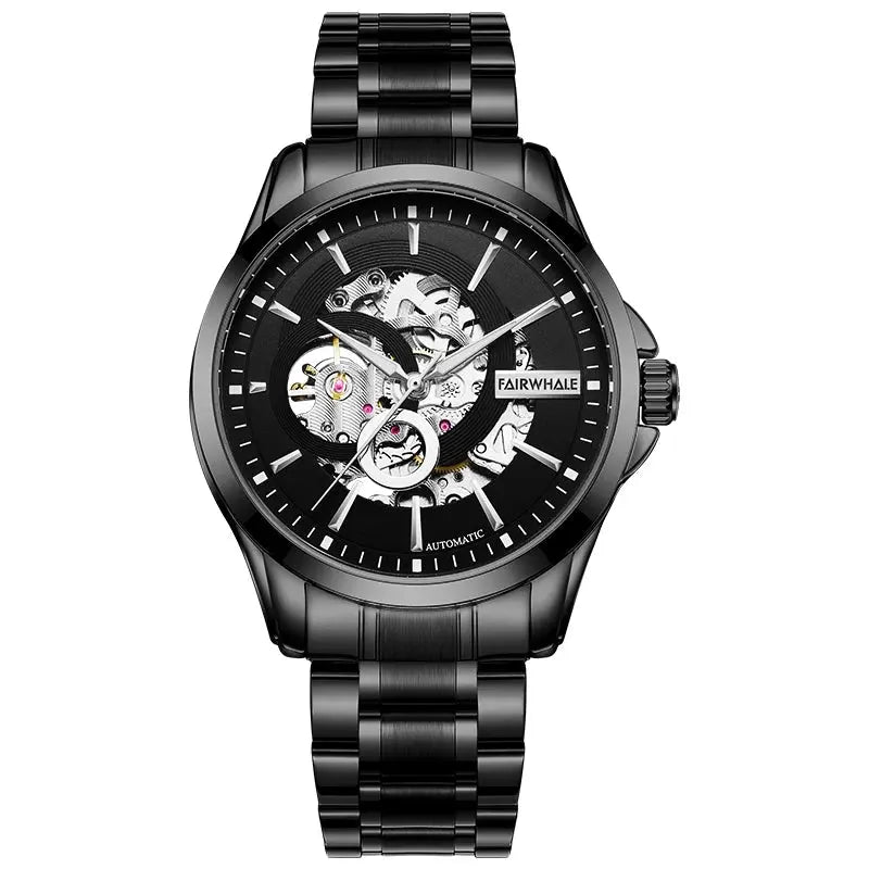 Mark Fairwhale 6140 Fashion Men's Watches Hollow Out Waterproof Stainless Steel Luminous Business Mechanical Watch For Men